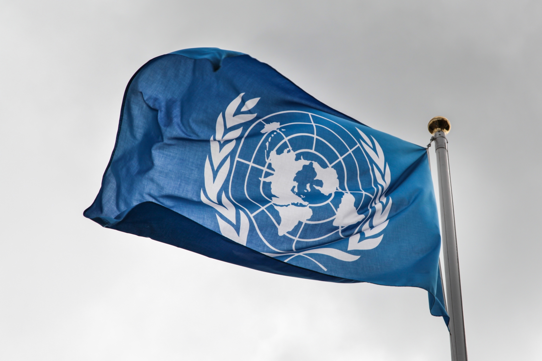 FN-flagget som vaier i vinden