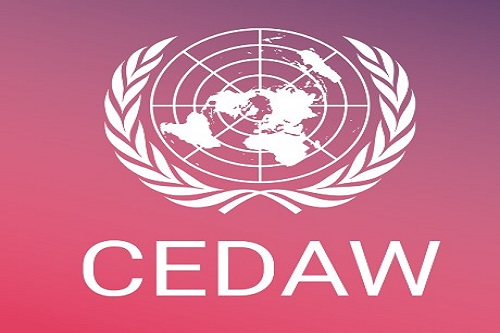 Bildet viser FNs logo med skriften CEDAW under, som er FNs kvinnekonvensjon